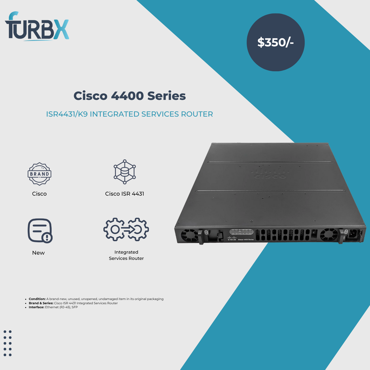 Cisco 4400 Series ISR4431/K9 Integrated Services Router