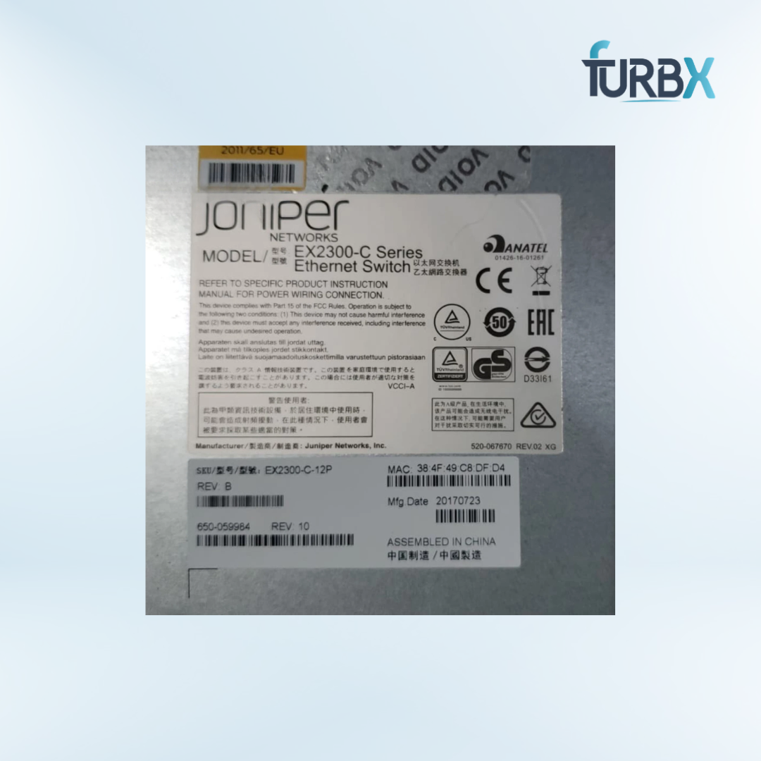 Juniper Networks EX2300-C-12P Ethernet Switch 12 x 1GbE + 2 x 10GbE SFP+ Uplinks