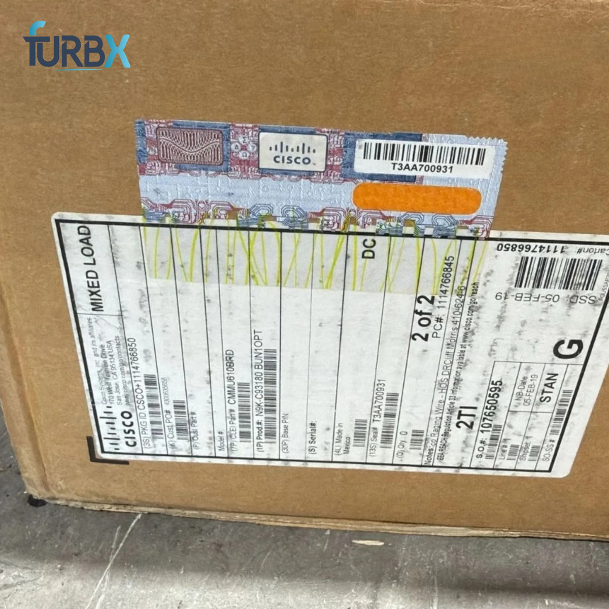Lot of 2 Cisco Nexus 9000 N9K-C93108TC-EX 48x10G-T/6x100G QSFP28 Switch