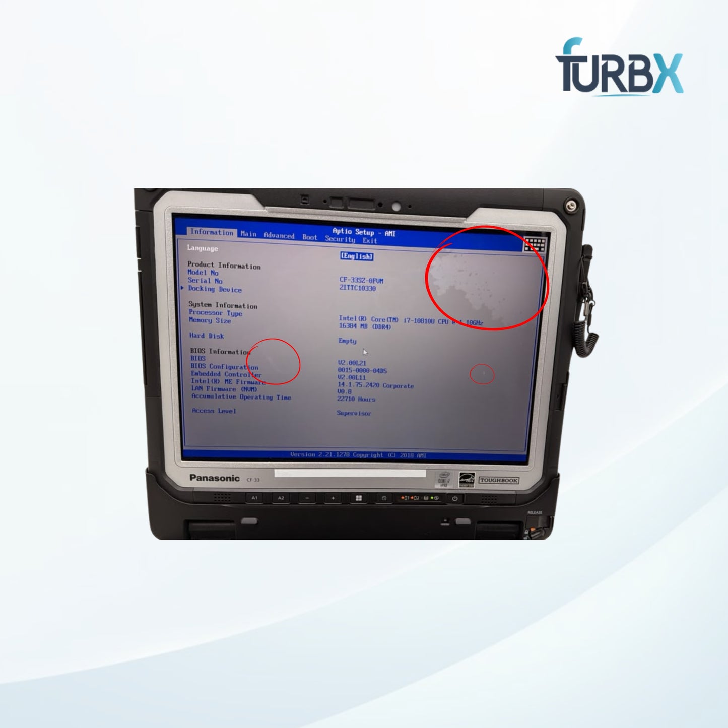 Panasonic Toughbook CF-33 i7-10810U 16GB RAM 256 SSD | No AC