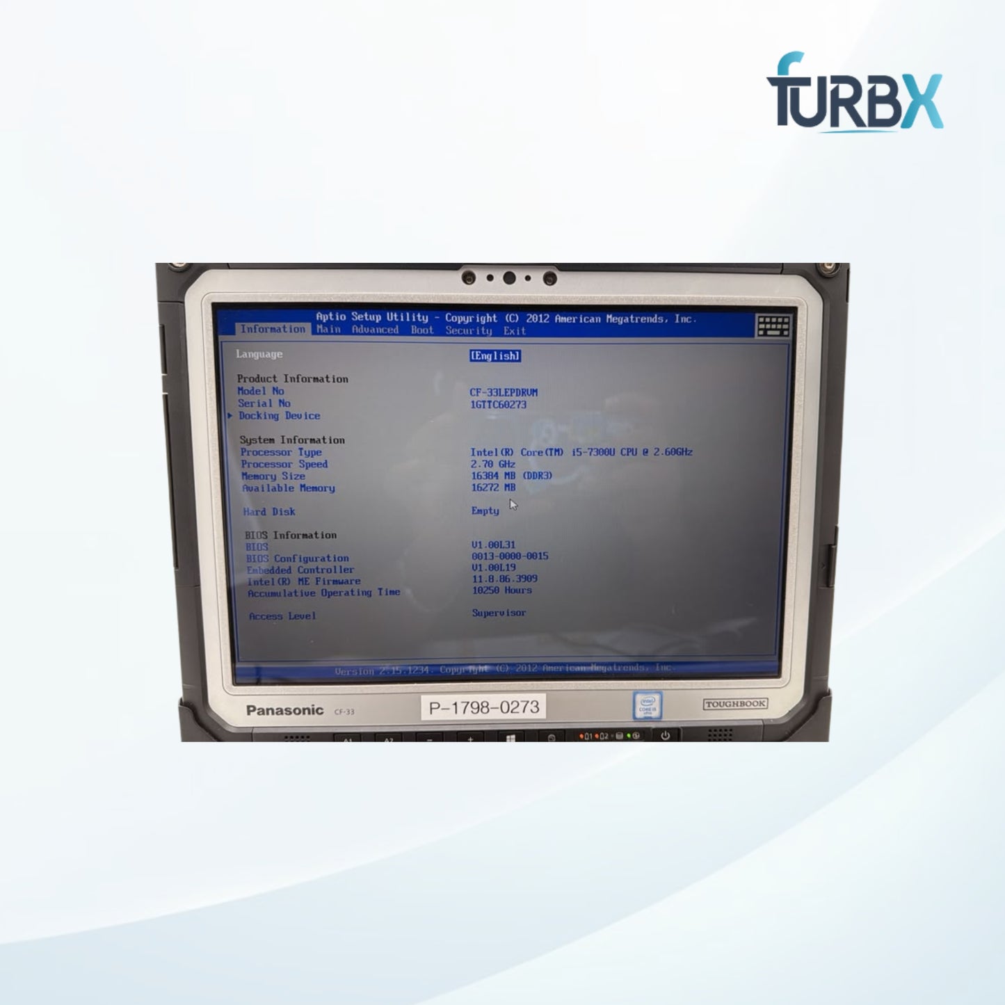Panasonic Toughbook CF-33 Core i5 7300U 16GB 256GB SSD | No OS | without Adapter