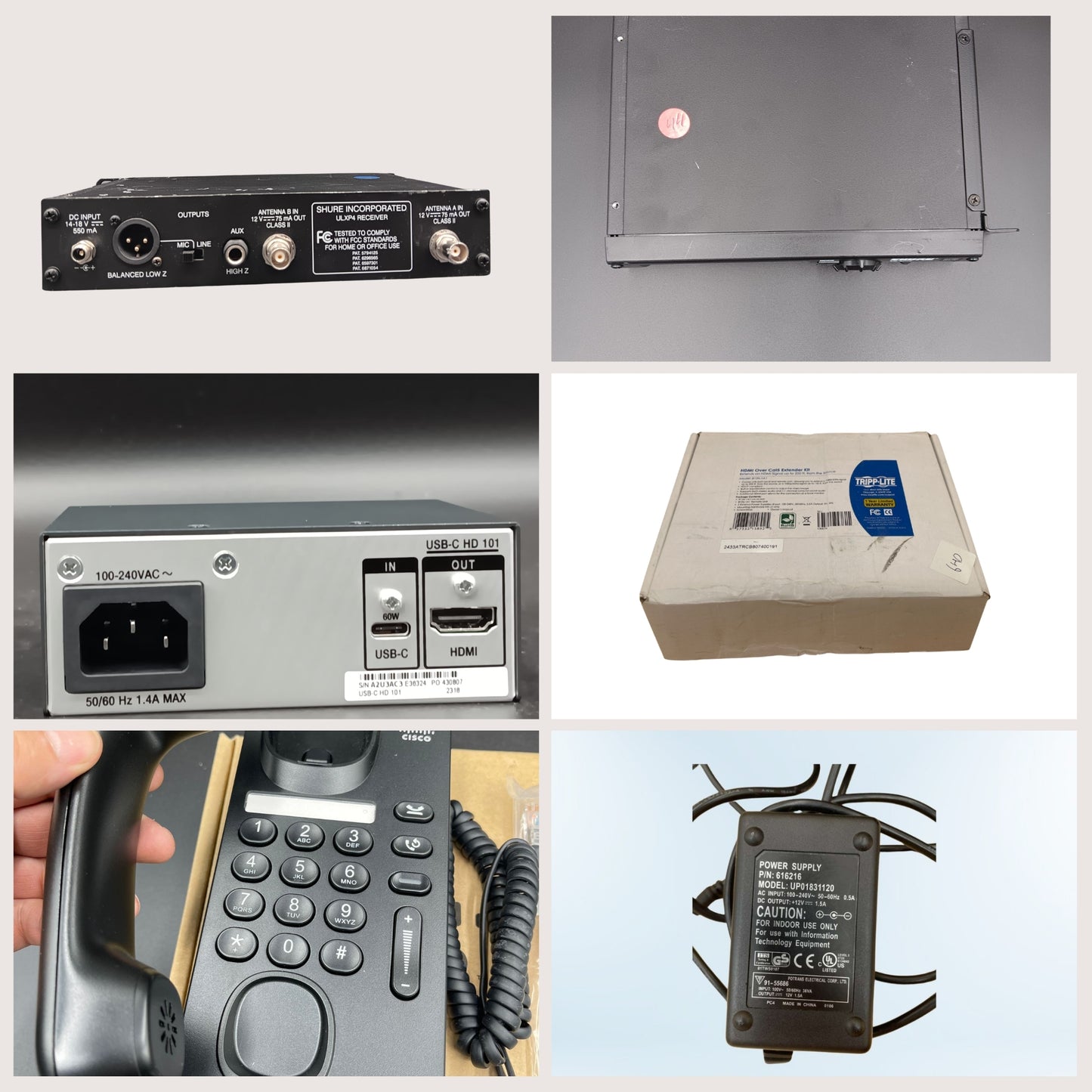 100+ Mix items Shure Equipment, Servers, Switches, Phones, Projectors, Rugged, Toughbook & more items
