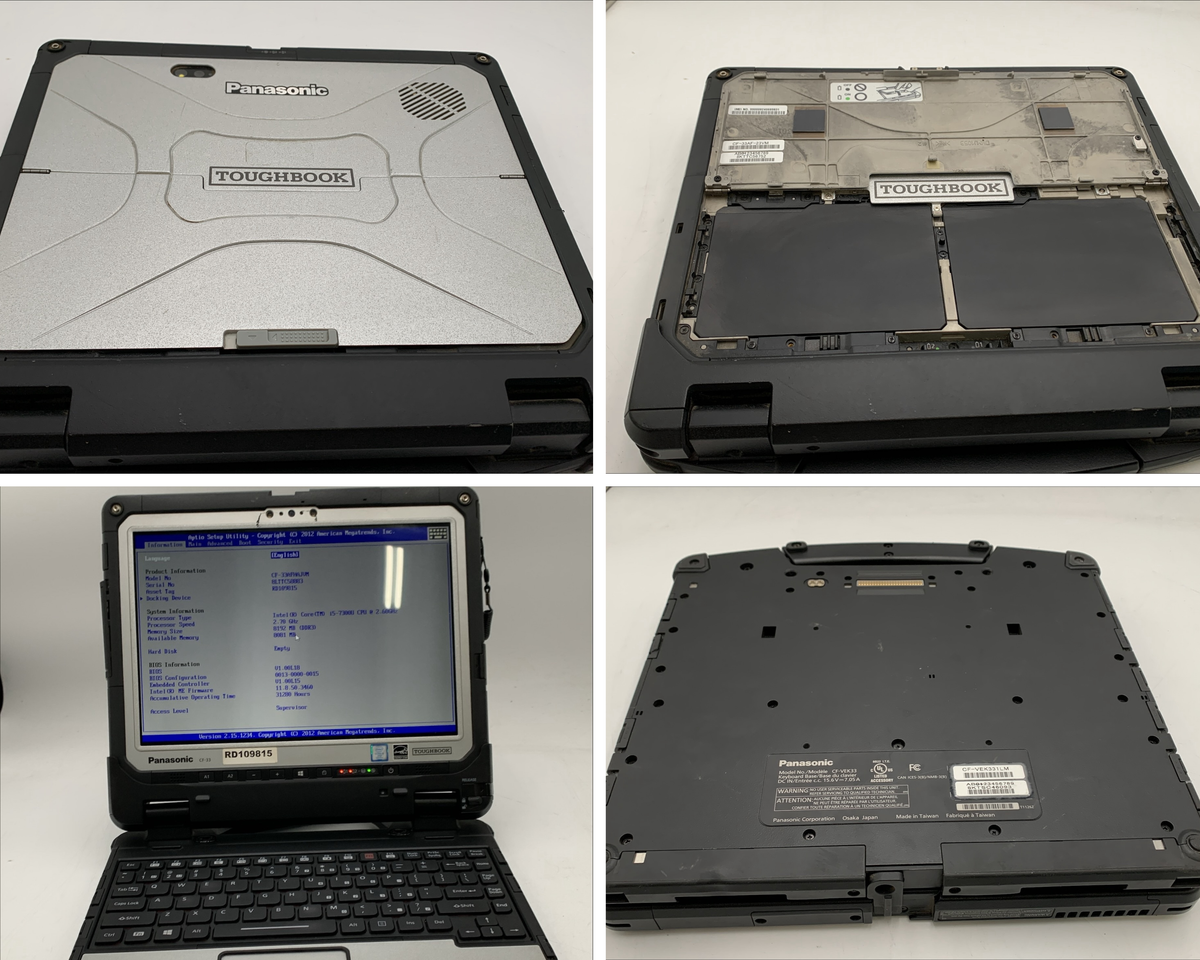 Lot of 177 Panasonic ToughBooks CF-33 Core i5-7th 8GB/16GB RAM No HDD & Adapter