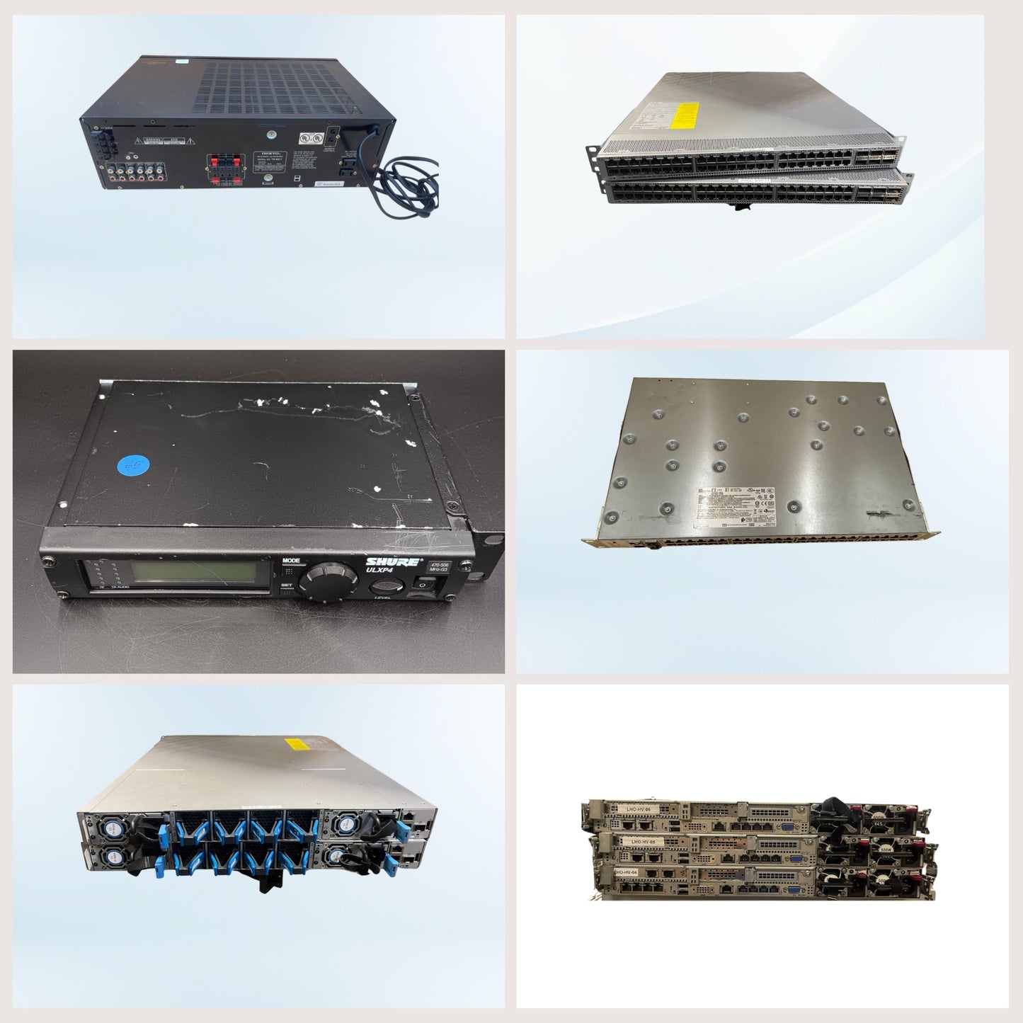 100+ Mix items Shure Equipment, Servers, Switches, Phones, Projectors, Rugged, Toughbook & more items