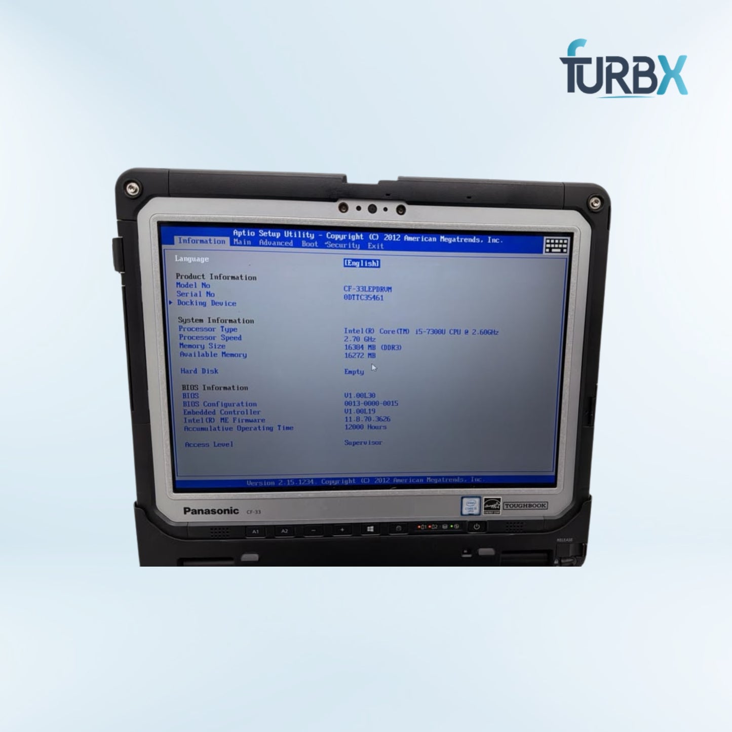Panasonic Toughbook CF-33 Core i5 7300U 16GB 256GB SSD | No OS | without Adapter