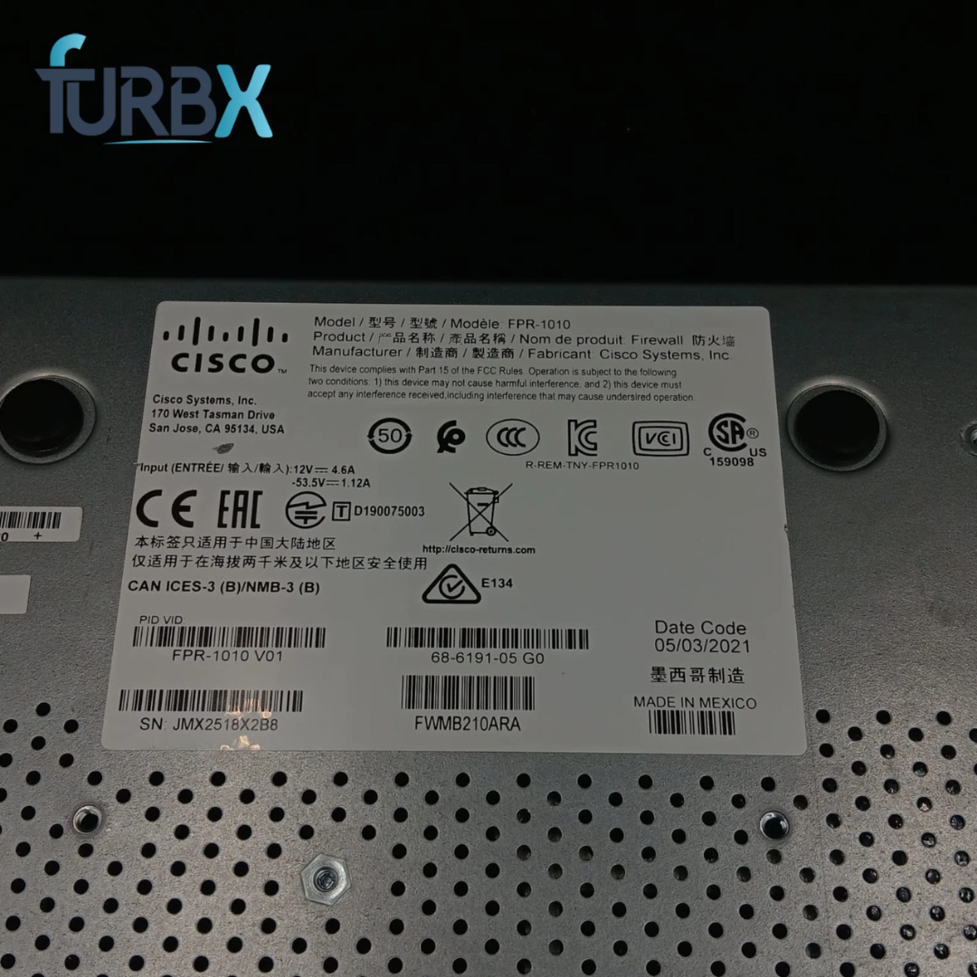 CISCO Firepower 1000 Series Firewall FPR-1010 without Adapter