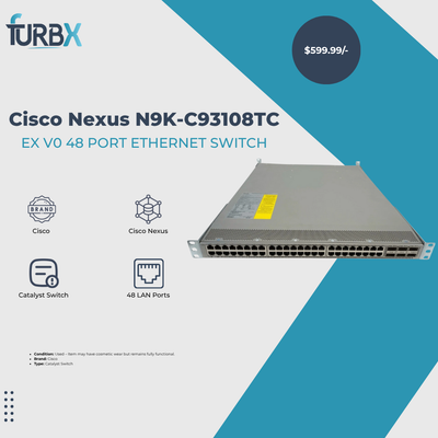 Cisco Nexus N9K-C93108TC-EX V0 48 Port Ethernet Switch