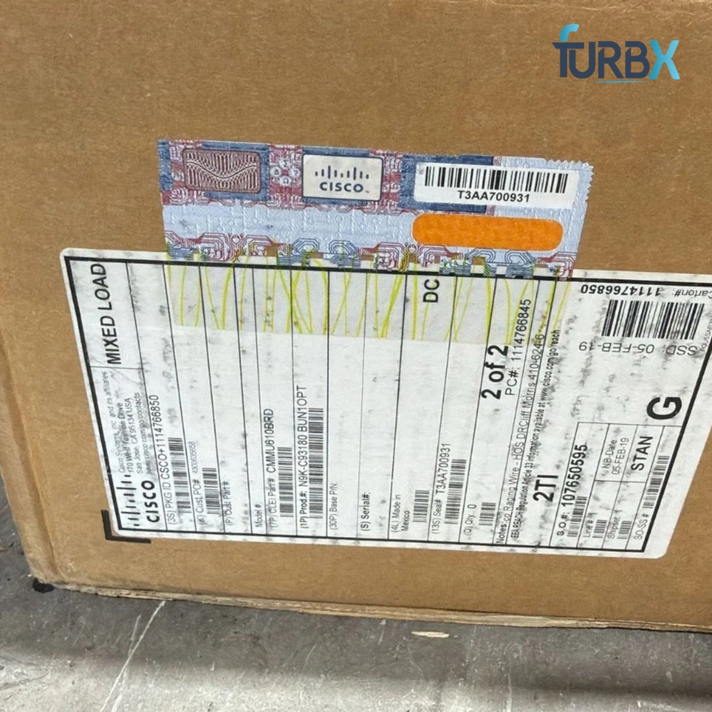 Lot of 2 Cisco Nexus 9000 N9K-C93108TC-EX 48x10G-T/6x100G QSFP28 Switch