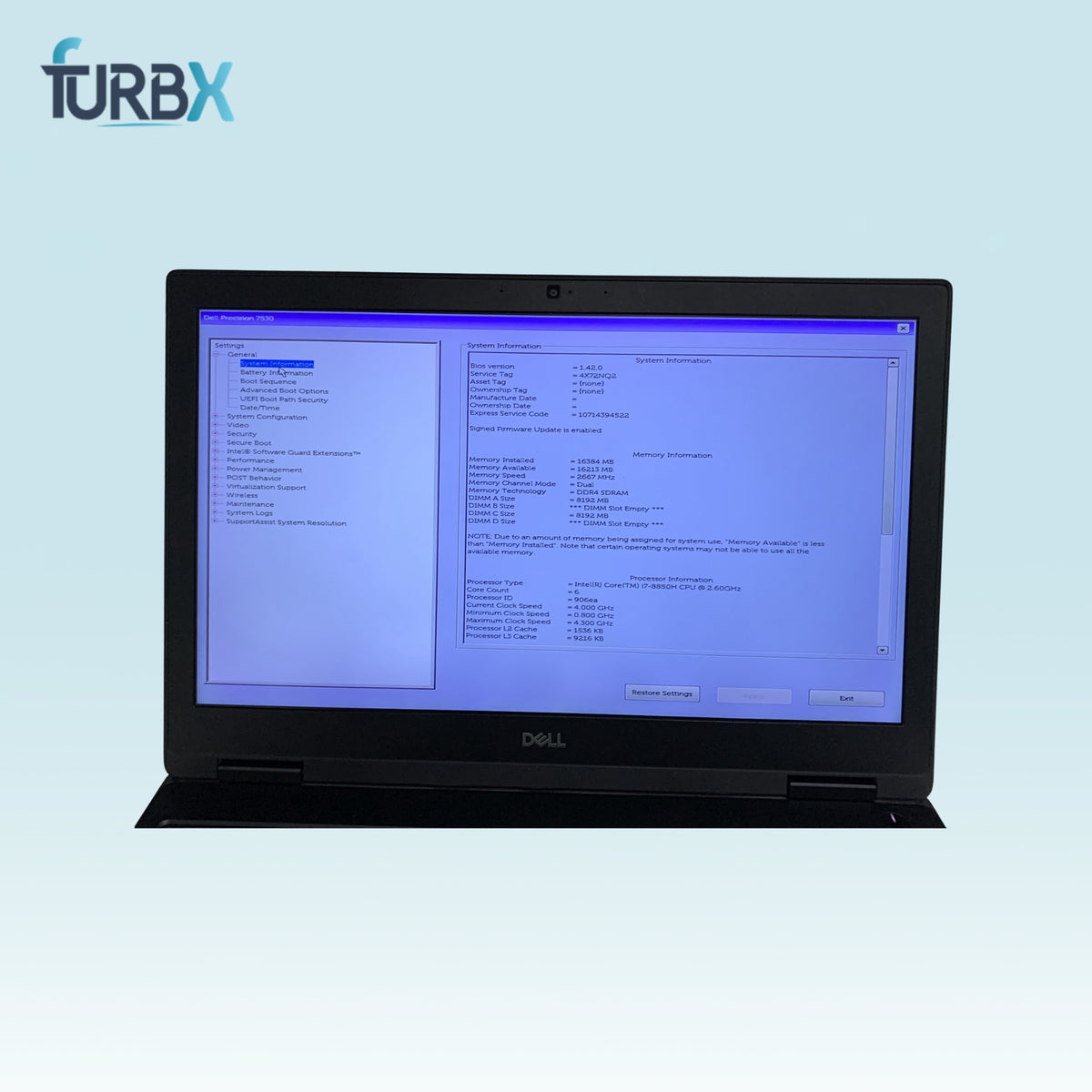 Dell Precision 7530 Core i7-8850H 16GB 256GB SSD without Adapter
