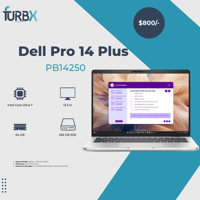 Dell Pro 14 Plus PB14250 Core Ultra 7 64GB 256GB Laptop