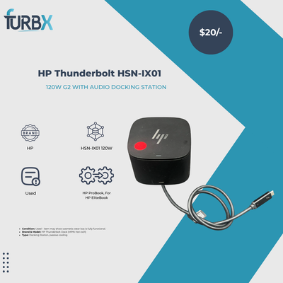 HP Thunderbolt HSN-IX01 120W G2 Docking Station (2UK37AA#ABA)