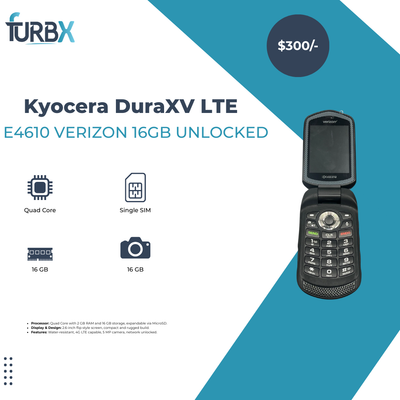 Lot of 2 Kyocera DuraXV LTE E4610 Verizon 16GB Unlocked 4G Rugged Waterproof
