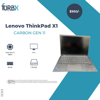 Lenovo ThinkPad X1 Carbon Gen 11 Intel Core i7 1365U 5.20 GHz | 32GB RAM 1TB SSD