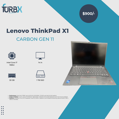 Lenovo ThinkPad X1 Carbon Gen 11 Intel Core i7 1365U 5.20 GHz | 32GB RAM 1TB SSD