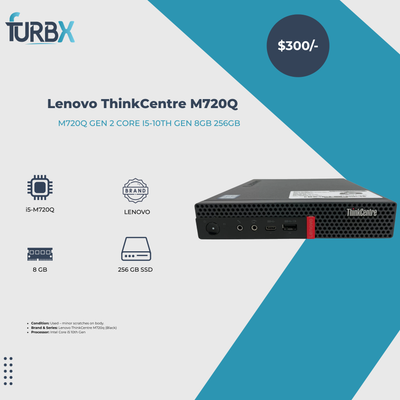 Lenovo ThinkCentre M720Q Gen 2 Core i5-10th Gen 8GB 256GB With Adapter