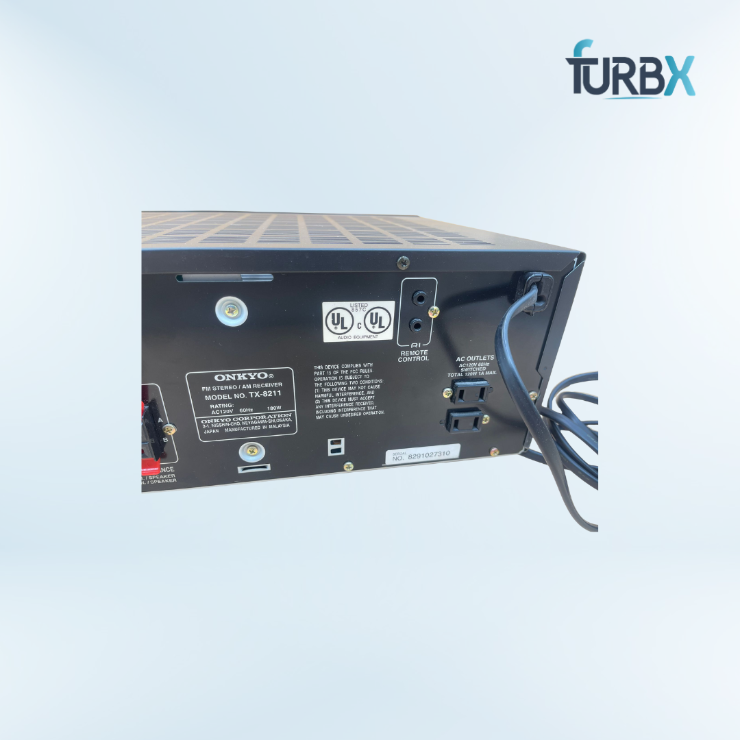 Onkyo TX-8211 Receiver Amplifier AM FM Stereo Audio Component Phono Input 180W