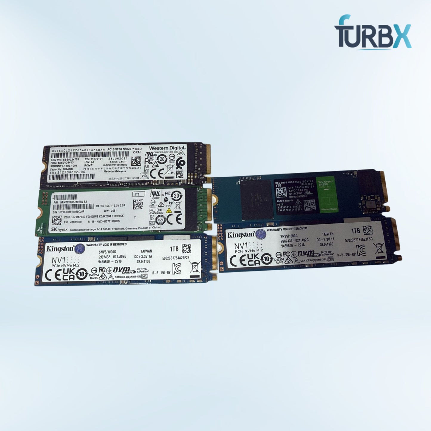 Lot of 12 Mix SSD 1TB & 2TB NVMe & M.2 (Health 80% Above) Read Description