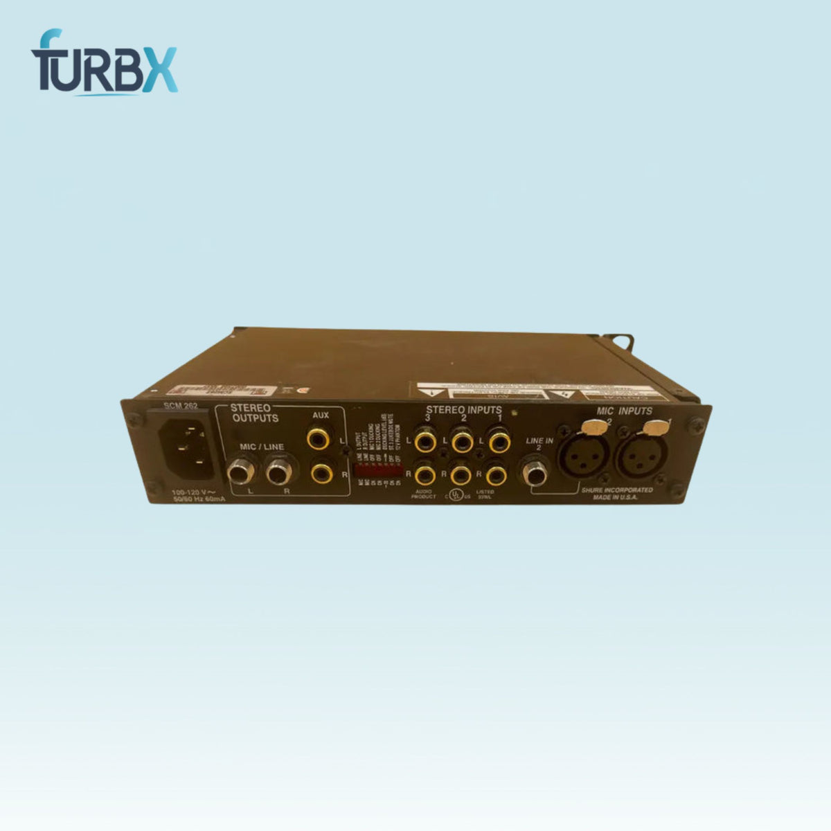 Shure SCM262 8-Channel Microphone Stereo Mixer without power cord