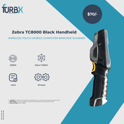 Zebra TC8000 Black Handheld Wireless Touch Mobile Computer Barcode Scanner