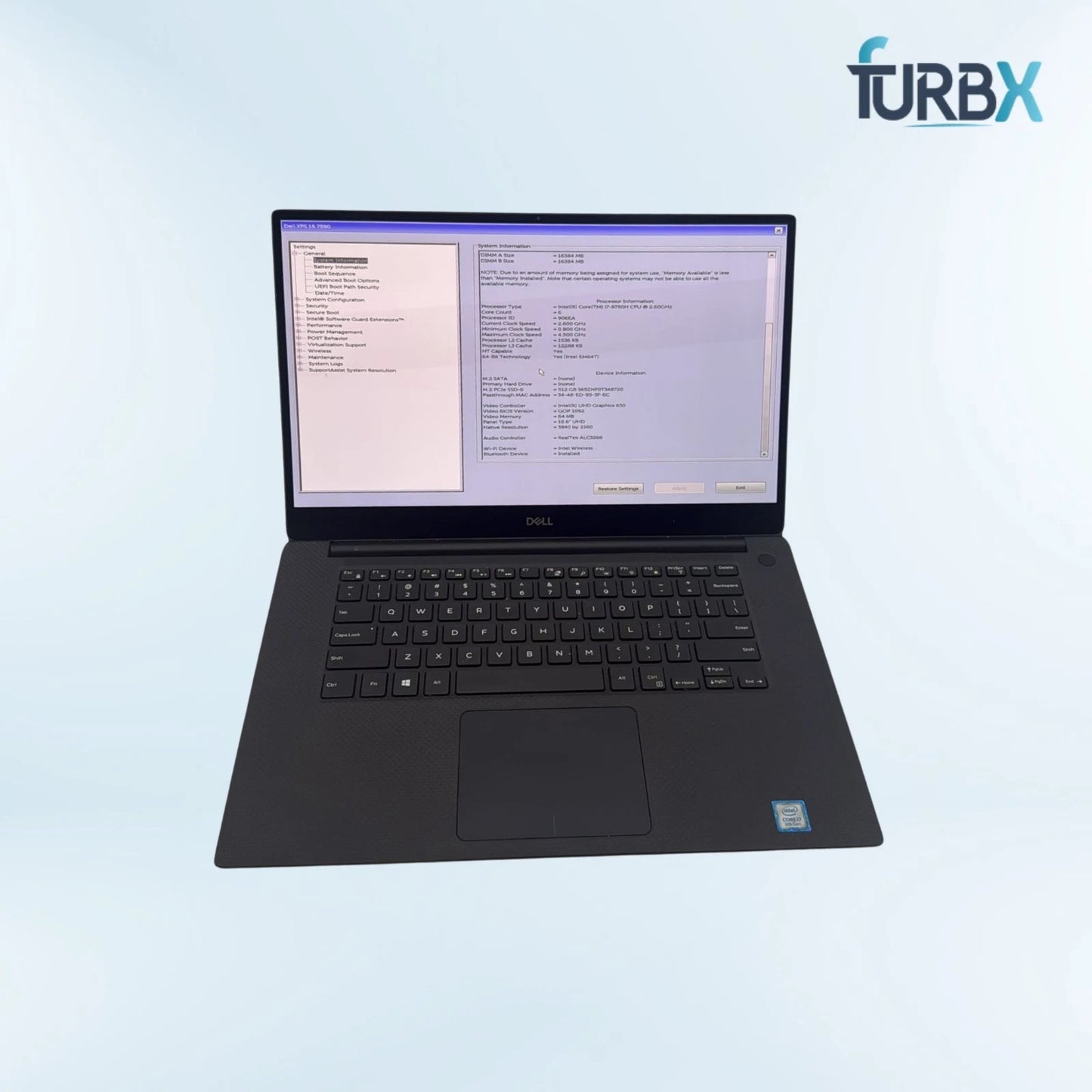 Dell XPS 15 7590 Core i7-9th Gen 32GB 512GB | No Adapter (Mouse Pad not Working)