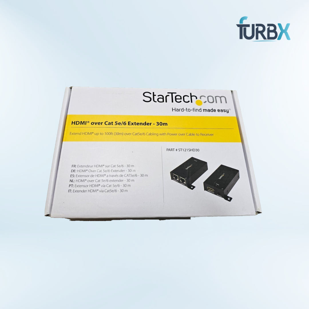 StarTech.com HDMI Over CAT5e / CAT6 Extender - Power Over Cable - 4K 60Hz Up to 70m / 230 ft - 1080p 60Hz up to 100m / 328 ft, TAA (ST121HDBT20L)